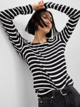 Gap Favorite Crewneck T-Shirt Long Sleeve NEW Black &amp; White Striped NEW XS-M - £19.93 GBP