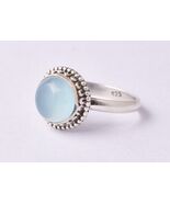 Bague en argent sterling 925 pierres précieuses calcédoine faite main or... - $77.01+