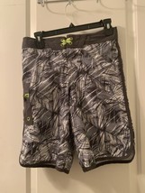 1pc Art Class Boys Gray Print Swim Shorts Attached Brief Liner Size 16 - £28.52 GBP