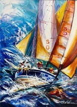 Rafael Y. Vela Attraverso The Ocean Originale Saltboat Saliling Barca Ri... - £1,253.67 GBP