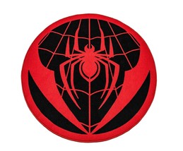 Marvel Spider-Man Miles Morales Chest Logo Round Printed Area Rug | 52 Inches - £63.94 GBP