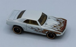 Hot Wheels Flames &#39;69 Camaro Die Cast Car 1:64 Loose - Pearl White 2021 - $5.89