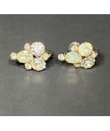 Vintage Mid-Century Coro Clear Rhinestone Screw-Back Earrings - $369.07 MXN