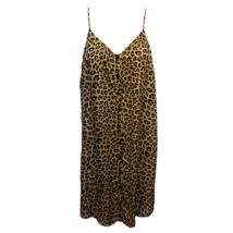 Divided By H&amp;M Womens Slip Dress Tan Black Leopard Print V Neck Sleeveless 6 New - £16.13 GBP