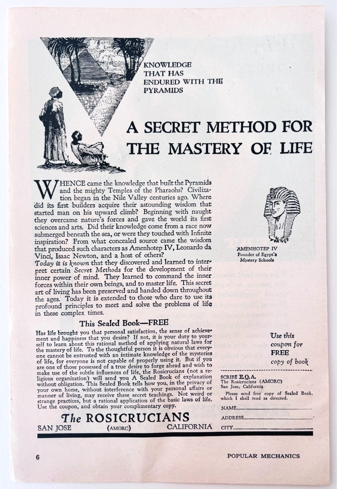1948 Rosicrucians Organization Advertisement AMORC Secret Fraternal F15T2 Item image 2