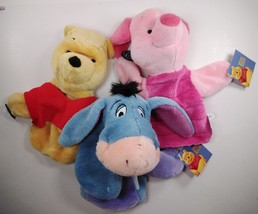 Disney Winnie The Pooh Piglet Eeyore Plush Hand Sleeve Puppets by Applause - £9.18 GBP
