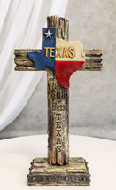 Rustic Western Patriotic Lone Star State Map God Bless Texas Standing Cross - £19.17 GBP