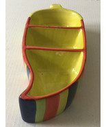 Large condiment holder taco night topping server dish bright color hot p... - $19.75