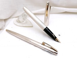 Sheaffer Imperial 826 Barley Fountain Pen Y Boligrafo En Plata Solida Y Oro 14k - $348.79