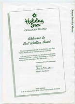Holiday Inn Room Service Menu Okaloosa Island Fort Walton Beach Florida 1996 - £14.19 GBP