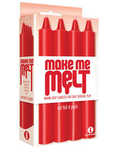 The 9&#39;s Make Me Melt Sensual Warm Drip Candles - Red Hot Pack of 4 - £26.65 GBP