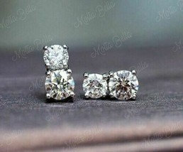 2.50 Ct Round Cut Moissanite 925 Sterling Silver Push Back Stud Earrings For Her - £118.34 GBP