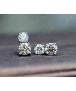 2.50 Ct Round Cut Moissanite 925 Sterling Silver Push Back Stud Earrings... - £116.96 GBP