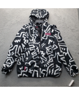 Keith Haring Members Only Jacket Womens Medium Multi Mesh Lined Hooded F... - $35.24
