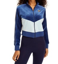 Nike Womens Activewear Velour Colorblocked Jacket Size Large Color Coast Blue - £65.82 GBP