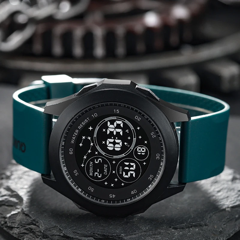 Sport Watch for Man Digital Wristwatch Stopwatch Luminous Date Week Wate... - £12.67 GBP