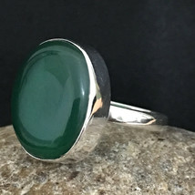 925 Sterling Silver Green Onyx Handmade Ring SZ H to Y Festive Gift RS-1229 - £28.09 GBP
