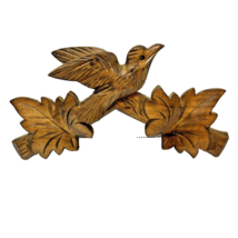 Vintage Hand Carved German Bird Leaves Cuckoo Clock Wood Topper for Clock 7x4&quot; - £35.19 GBP