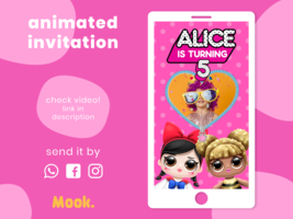 LOL Surprise! Video Invitation Animated, LOL Digital Birthday Invitation - £10.39 GBP