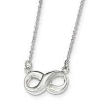 Polished Infinity Necklace Real Solid .925 Sterling Silver - £47.76 GBP