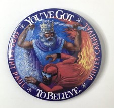 1992 St. Paul Winter Carnival Pin Back Button You&#39;ve Got to Believe Minn... - £9.43 GBP