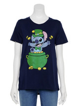 NWT Women&#39;s Juniors Disney S/S Stitch Pot of Coins St. Patrick&#39;s T-Shirt... - £11.60 GBP