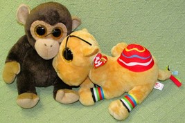 Ty B EAN Ies Velvety Lot 9" Bananas Monkey And Jamal The Camal w/HEART Tag Toys - $8.18