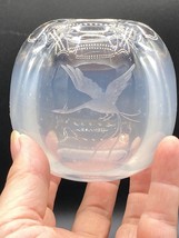 Orrefors Nils Landberg Handblown Glass Crystal Vase Crane VTG &#39;60s Sweden signed - £22.20 GBP