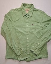 Hollister Shirt Mens Size Large Button Down Long Sleeve Shirt Check Embr... - £9.99 GBP