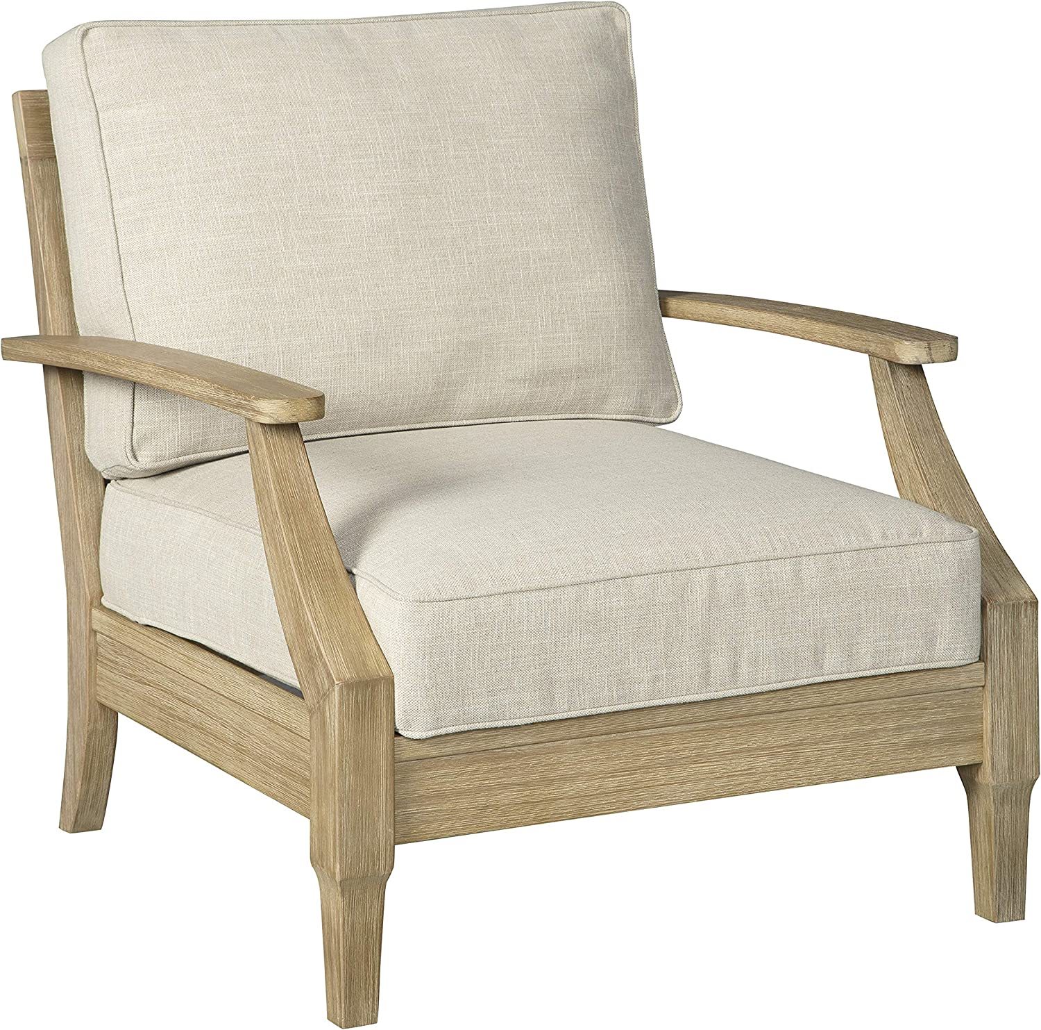 Beige Clare View Outdoor Single Cushioned Lounge Chair By Ashley Signature - £414.40 GBP