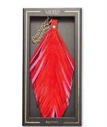 Lauren Ralph Lauren Boxed Feather Bag Charm Red - $28.71