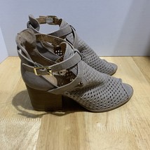 Charlotte Russe Boots Womens 7.5Peep Toe Zip Bootie Faux Leather Heels - $305.01 MXN