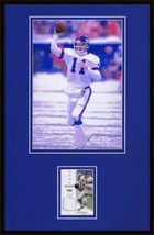Phil Simms Framed 11x17 Game Used Jersey &amp; Photo Display Giants - £58.04 GBP
