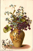 St. Patrick&#39;s Day Postcard Erin go Bragh Embossed Early 1900&#39;s Flowers Vase - $4.90