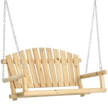 Natural Wooden 2-Seater Hanging Outdoor Porch Swing - $257.59