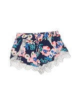 Lily White Floral Shorts Crochete Lace Details MEDIUM Mid Rise Blue Pink... - £7.91 GBP