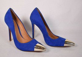 Schutz Shoes High Heel Blue Suede Cap Toe 7.5 B Womens - £45.74 GBP