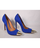 Schutz Shoes High Heel Blue Suede Cap Toe 7.5 B Womens - £45.93 GBP