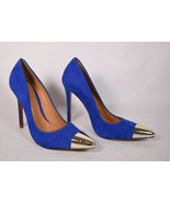 Schutz Shoes High Heel Blue Suede Cap Toe 7.5 B Womens - $58.41