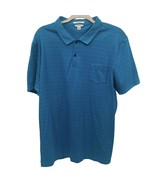 CALVIN KLEIN Men’s LIQUID COTTON Polo Shirt Blue Teal Pocket Short Sleev... - $12.93 CAD