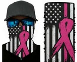 Fishing Hunting Face Mask Neck Gaiter Breast Cancer Pink Ribbon Flag 20 ... - £19.48 GBP