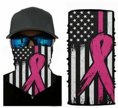 Fishing Hunting Face Mask Neck Gaiter Breast Cancer Pink Ribbon Flag 20 ... - £19.41 GBP