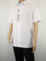 Men Short Sleeve Sport Shirt by BASSIRI Light Weight Soft Microfiber 60001 White image 3