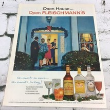 Vintage 1963 Flieschmanns Whiskey And Spirits Booze Advertising Art Prin... - $14.84