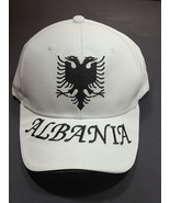 NEW ALBANIA HAT-WHITE CAP-EAGLE-SOUVENIR-EMBROIDERY ALBANIA+EAGLE-UNISEX... - $11.88