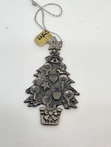 1990 ENESCO CLASSIC PEWTER CHRISTMAS TREE ORNAMENT NEW WITH TAG - $8.55