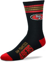 FBF 4 Stripe Deuce Crew Socks San Francisco 49ers Large(10-13) - $273.27 MXN