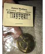 James Madison 4th president 1809-1817 coin ,token ,collection Gold 28mm A2 - £3.11 GBP