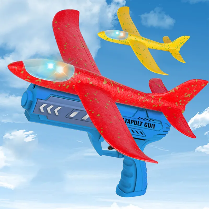 Children Foam Plane Launcher Toy Outdoor Catapult Gun 15M Range Airplane - £8.30 GBP+