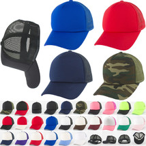 NEW Vintage Plain Trucker Mesh Hat Snapback Blank Baseball Cap summer 48 COLO... - $8.38